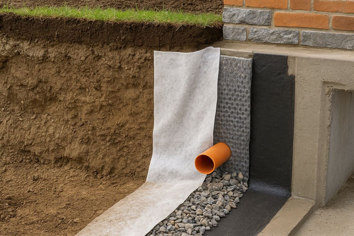 Soluções de drenagem e impermeabilização para muros subterrâneos