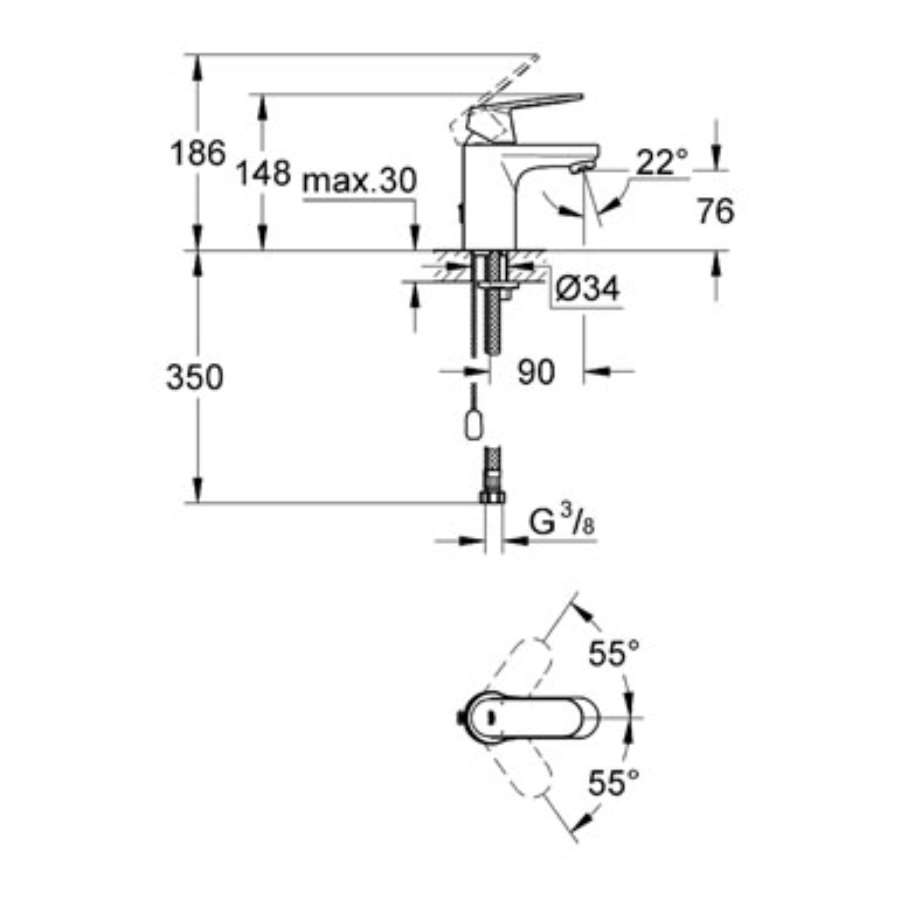 Imagen accesoria del productoEUROSMART COSMO MON. LAV. CADENA+FLEX