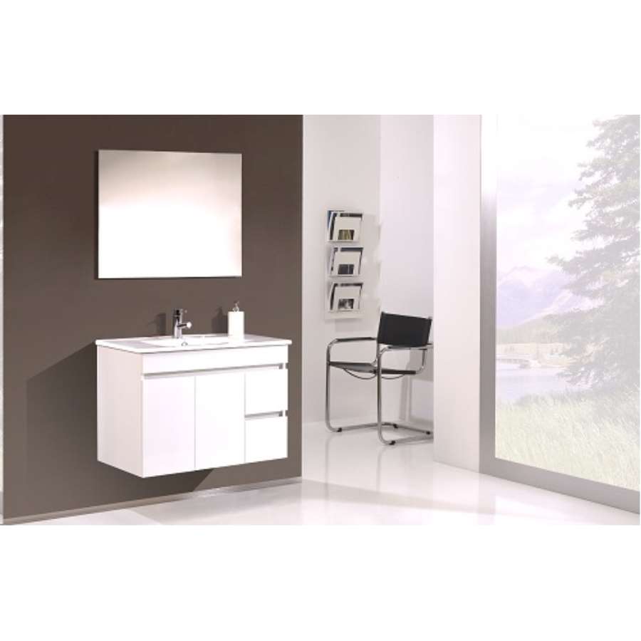 Pequeño lavabo para cuarto de baño, rectangular, soporte de pared, blanco :  : Bricolaje y herramientas