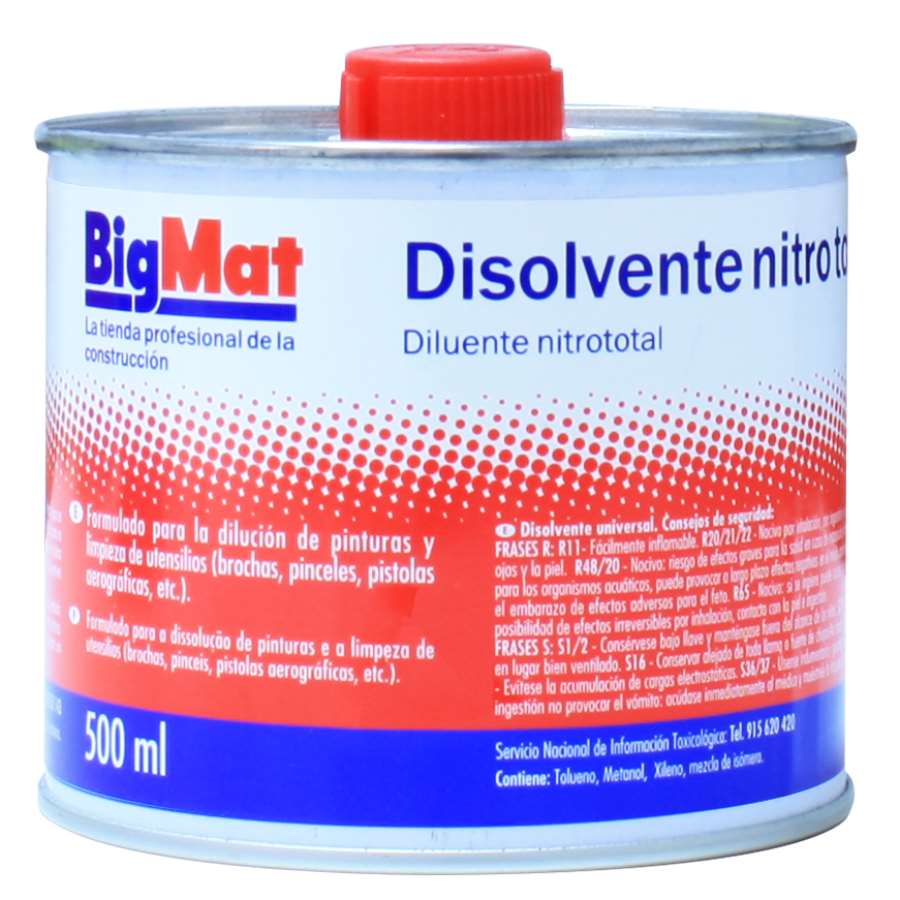 Imagen principal del productoDISOLVENTE NITRO TOTAL 500ml LATA BIGMAT