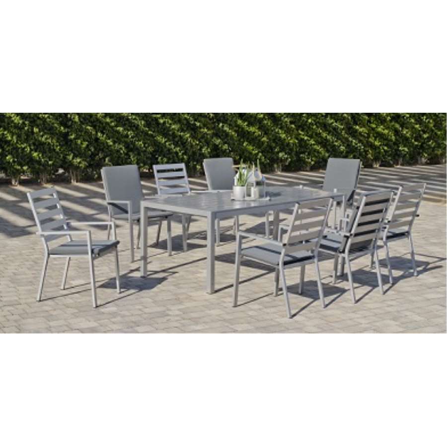 Imagen principal del productoMESA ALUMINIO COMEDOR PALMA-200 GRIS