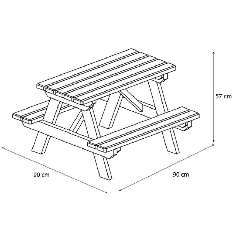 Imagem de acessório do produtoMESA DE MADEIRA PARA PIQUENIQUE 91 x 90 x 57 cm