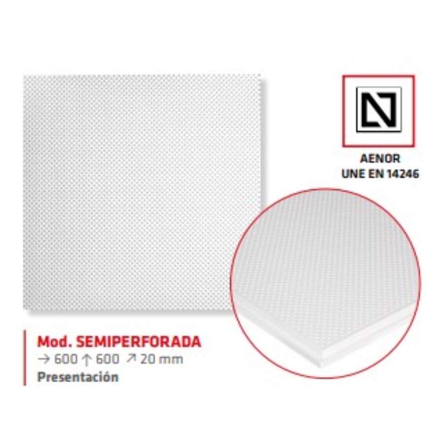 Imagem principal do produtoPlaca semiperforada vista 60x60 BORDE VISTO