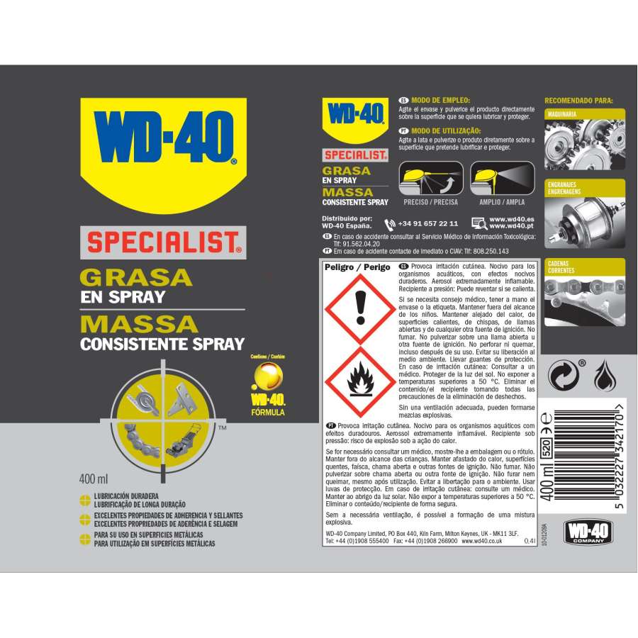 Grasa / Lubricante WD-40 Specialist Grasa en aerosol de larga duración