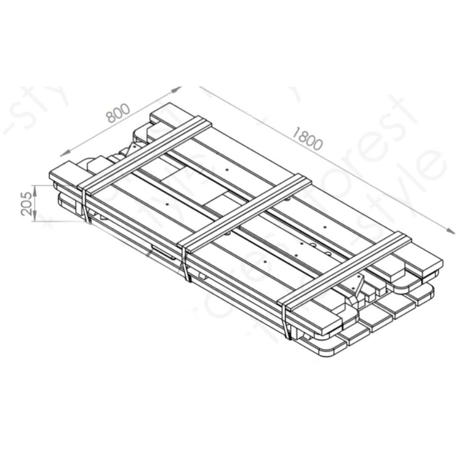 Imagen accesoria del productoMESA MELISSE 6PERSONAS 180X217X70CM(autocl.verde)