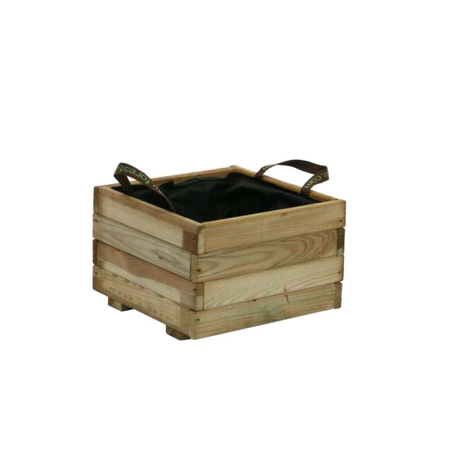 Imagen principal del productoJARDINERA RUSTICA CUADRADA 40X40X27CM, CON GEOTEXTIL, 30L