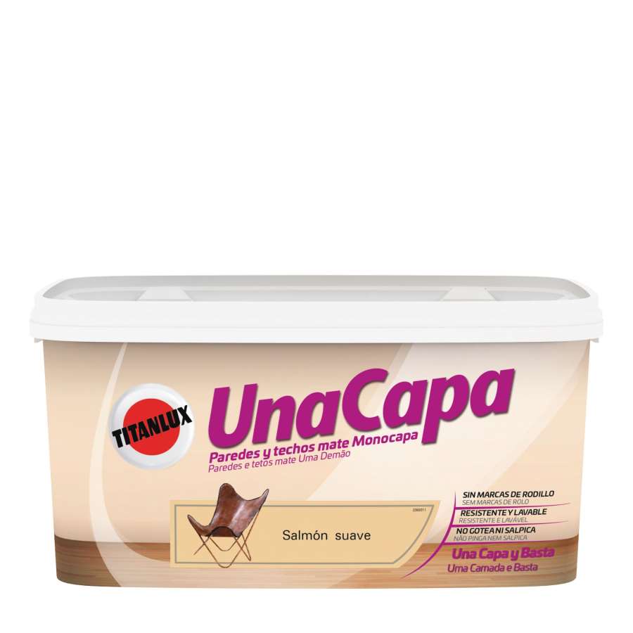 Imagen principal del productoPINTURA UNA CAPA TITANLUX SALMON SUAVE 4L