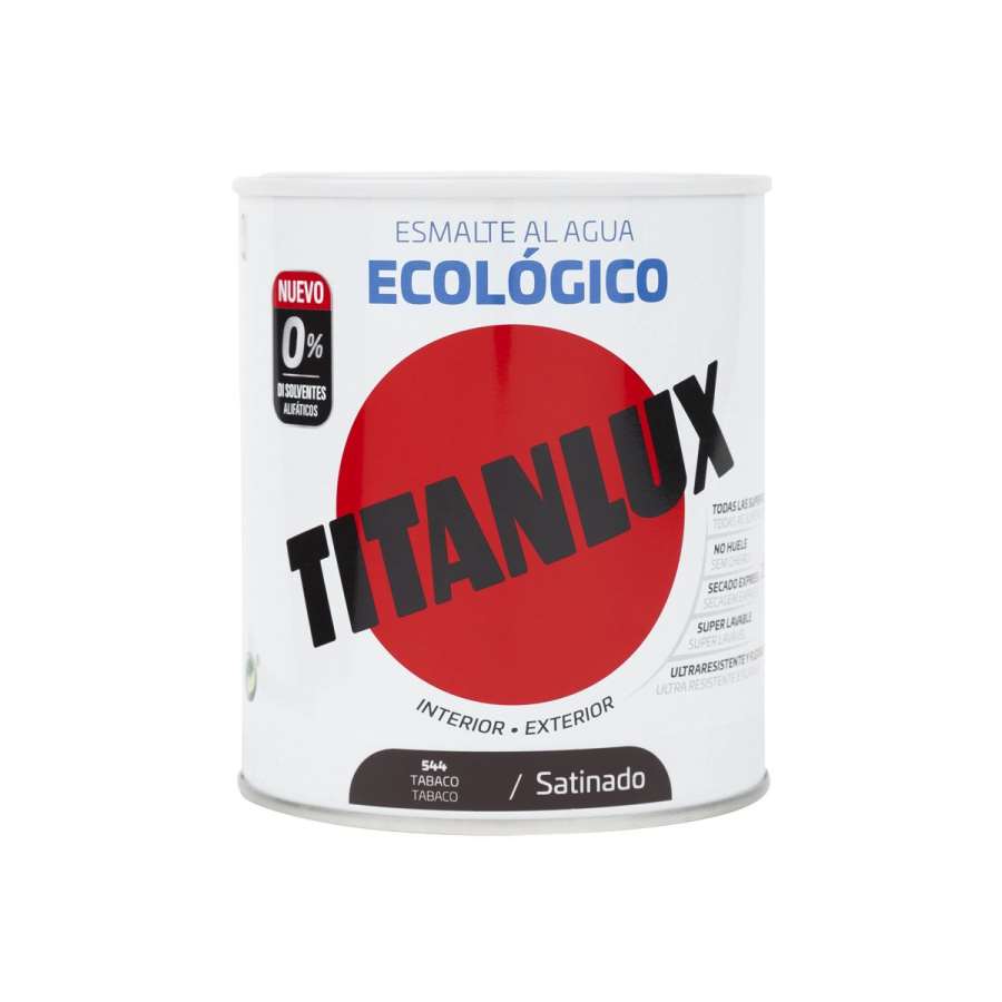 Imagen principal del productoESMALTE AL AGUA TITANLUX SATINADO TABACO 750ML