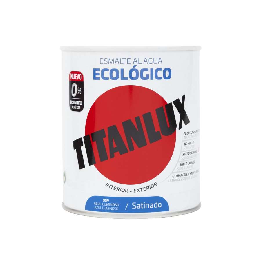 Imagen principal del productoESMALTE AL AGUA TITANLUX SATINADO AZUL LUMINOSO 750ML