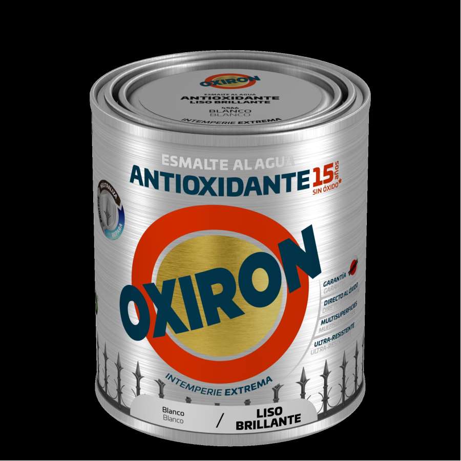 Imagen principal del productoESMALTE AL AGUA OXIRÓN LISO BRILLANTE BLANCO 750ML