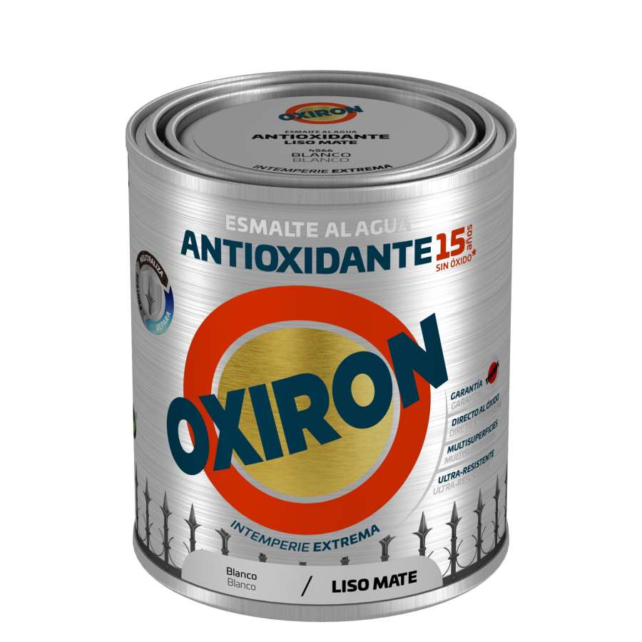 Imagen principal del productoESMALTE AL AGUA OXIRÓN LISO MATE BLANCO 750ML