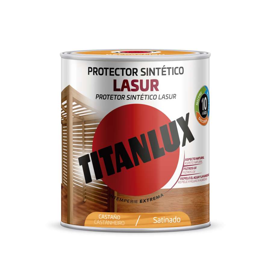 Imagen principal del productoPROTECTOR SINTÉTICO LASUR SATINADO CASTAÑO 750ML