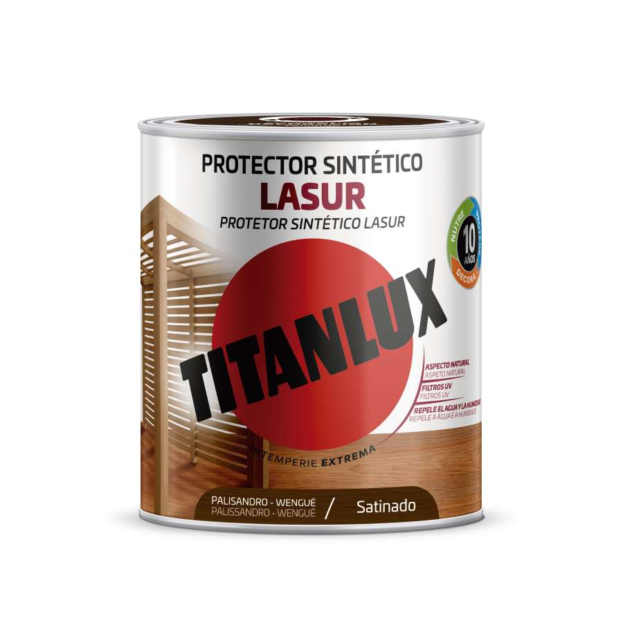 Imagen principal del productoPROTECTOR SINTÉTICO LASUR SATINADO PALISANDRO-WENGUÉ 750ML