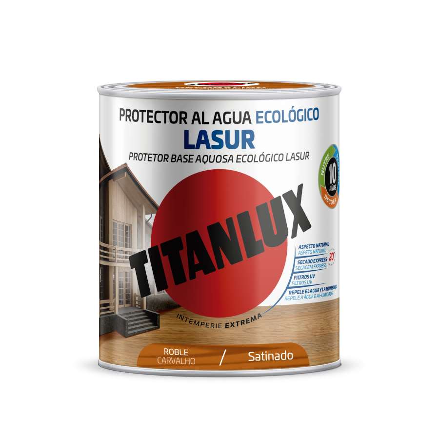 Imagen principal del productoPROTECTOR AL AGUA LASUR SATINADO ROBLE 750ML