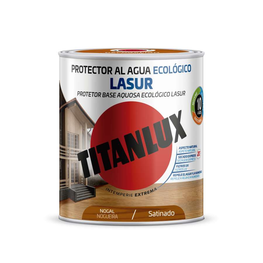 Imagen principal del productoPROTECTOR AL AGUA LASUR SATINADO NOGAL 750ML