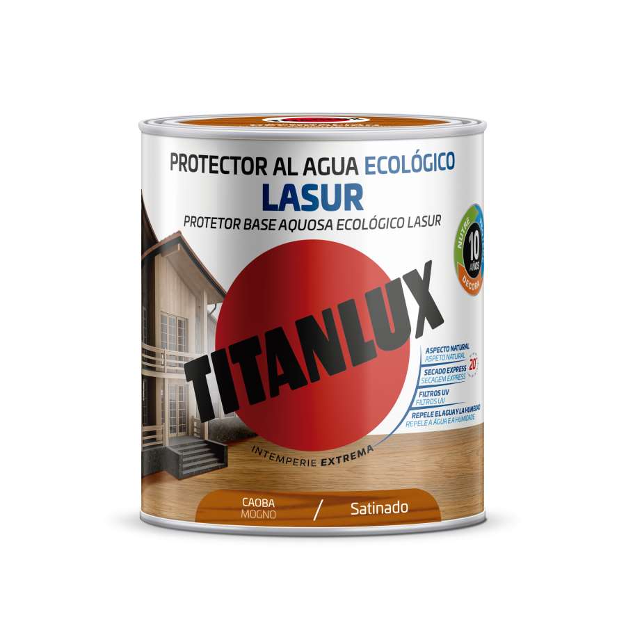 Imagen principal del productoPROTECTOR AL AGUA LASUR SATINADO CAOBA 750ML