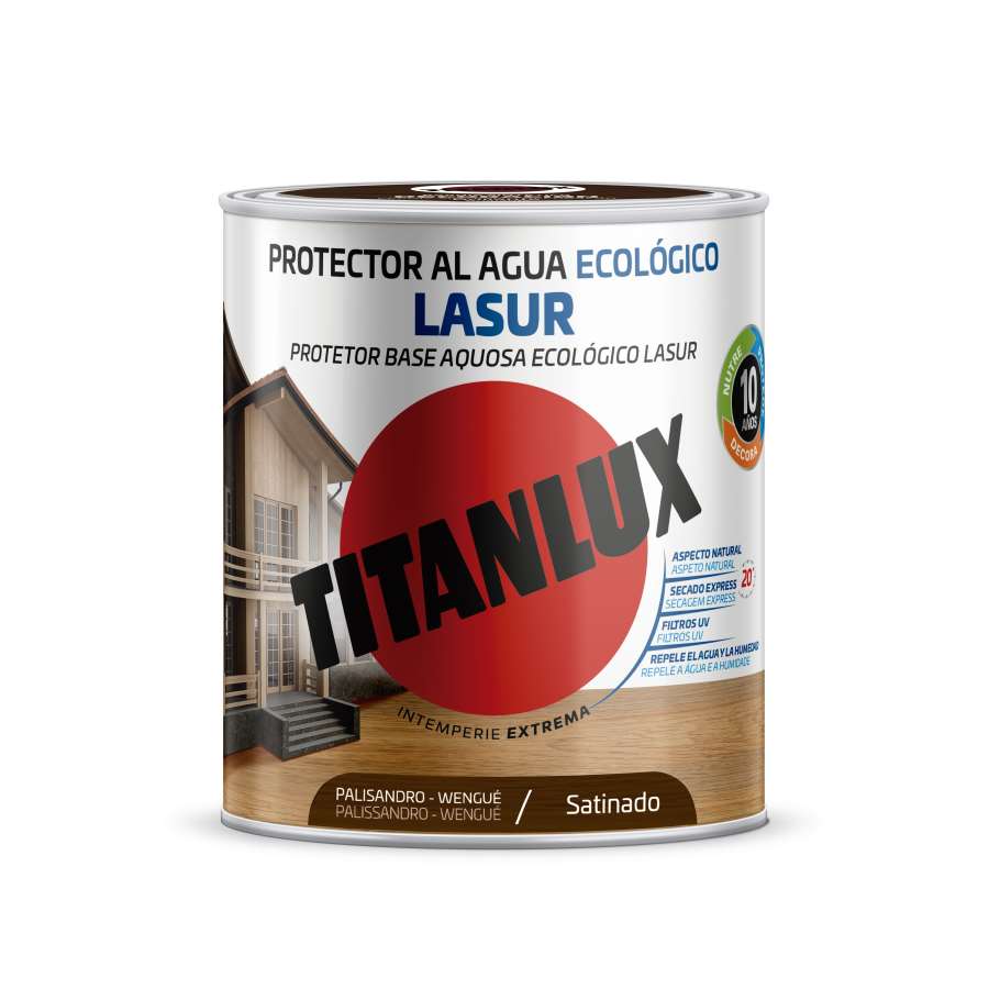 Imagen principal del productoPROTECTOR AL AGUA LASUR SATINADO PALISANDRO-WENGUÉ 750M