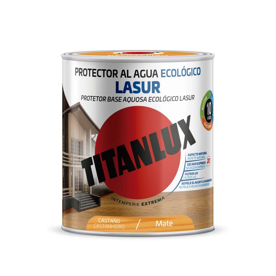 Imagen principal del productoPROTECTOR AL AGUA LASUR MATE CASTAÑO 750ML