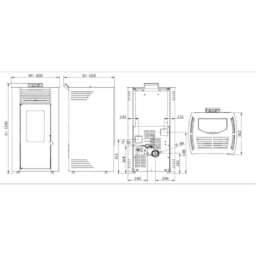 Imagem de acessório do produtoSALAMANDRA DE PELLETS FIRST 12 kW - CANALIZÁVEL