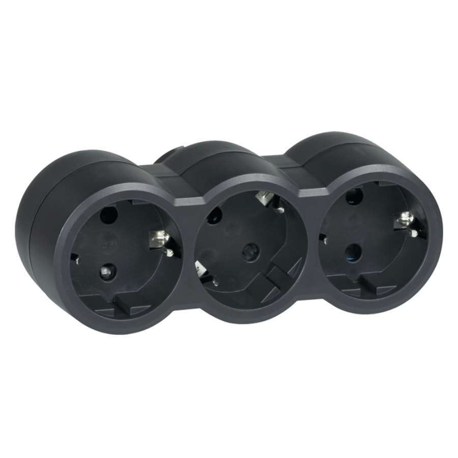 Imagen principal del productoADAPTADOR 3X2P+T FRONTAL NEGRO