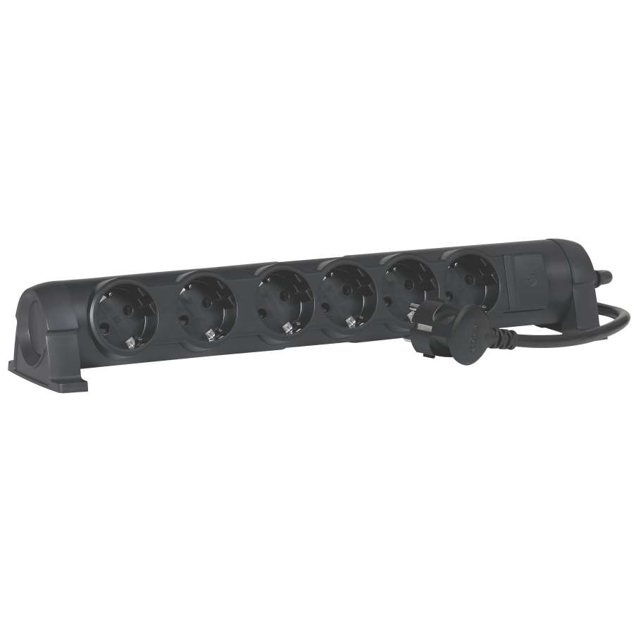 Imagen principal del productoBASE MULTIPLE CONFORT GIRATORIA 6X2P+T 1,5M NEGRO