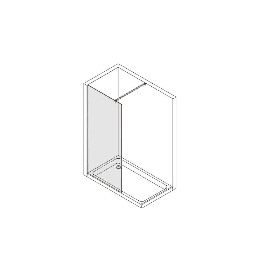 Imagen principal del productomampara walk-in n frontal fijo de 100 cm.