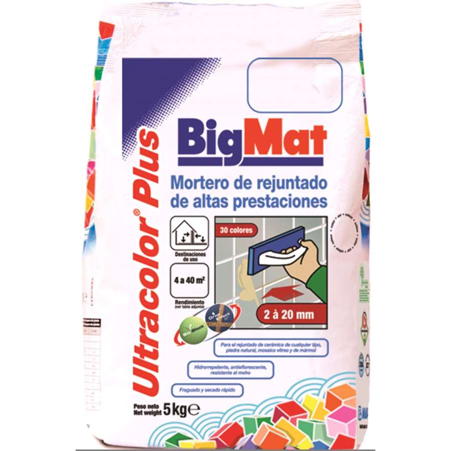 Imagen principal del productoJUNTA ULTRACOLOR BIGMAT 100 / ENVASE 5 KG (Color Blanco)