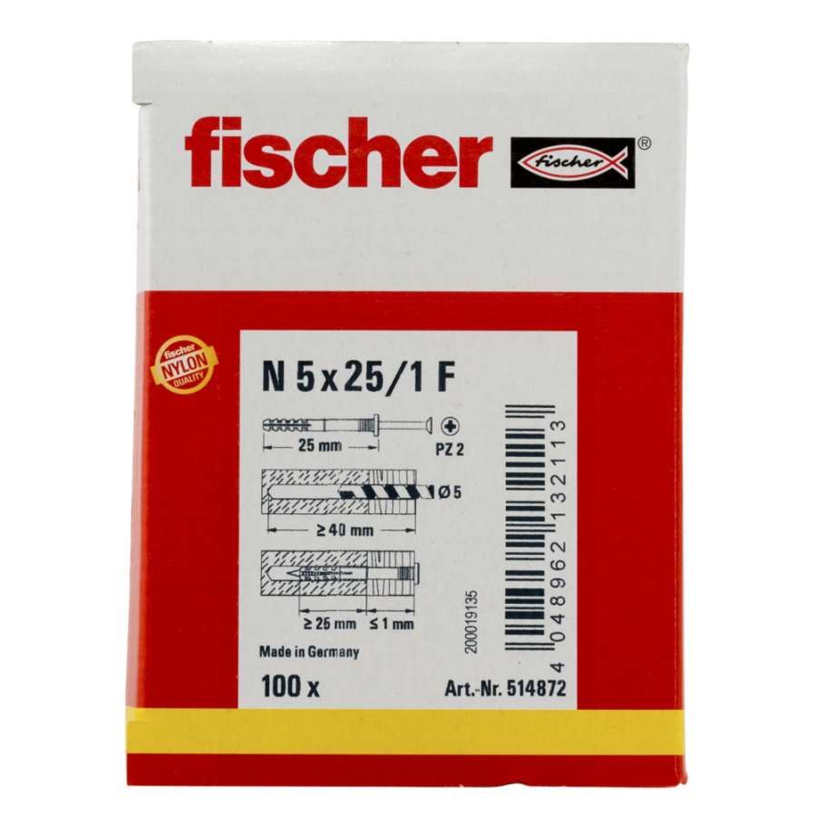 Imagem de acessório do produtoCAIXA BUCHAS PREGOS N 5X25/1 F (100 unid)