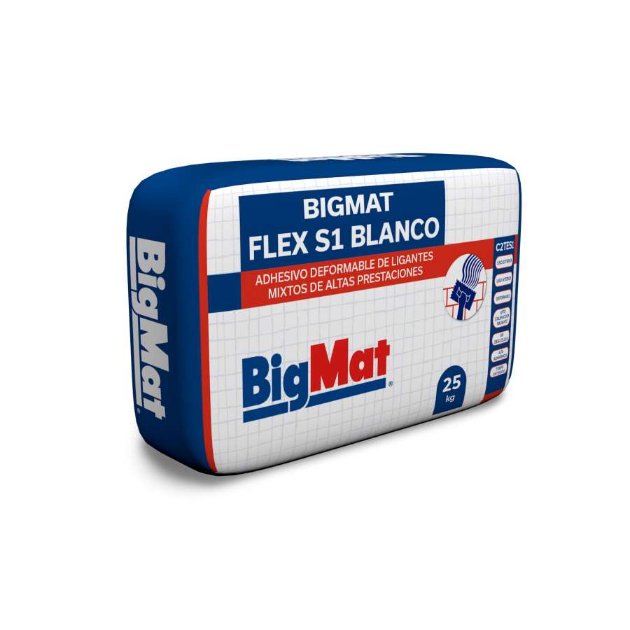CEMENTO COLA BIGMAT FLEXIBLE BLANCO (SACO 25 KG)