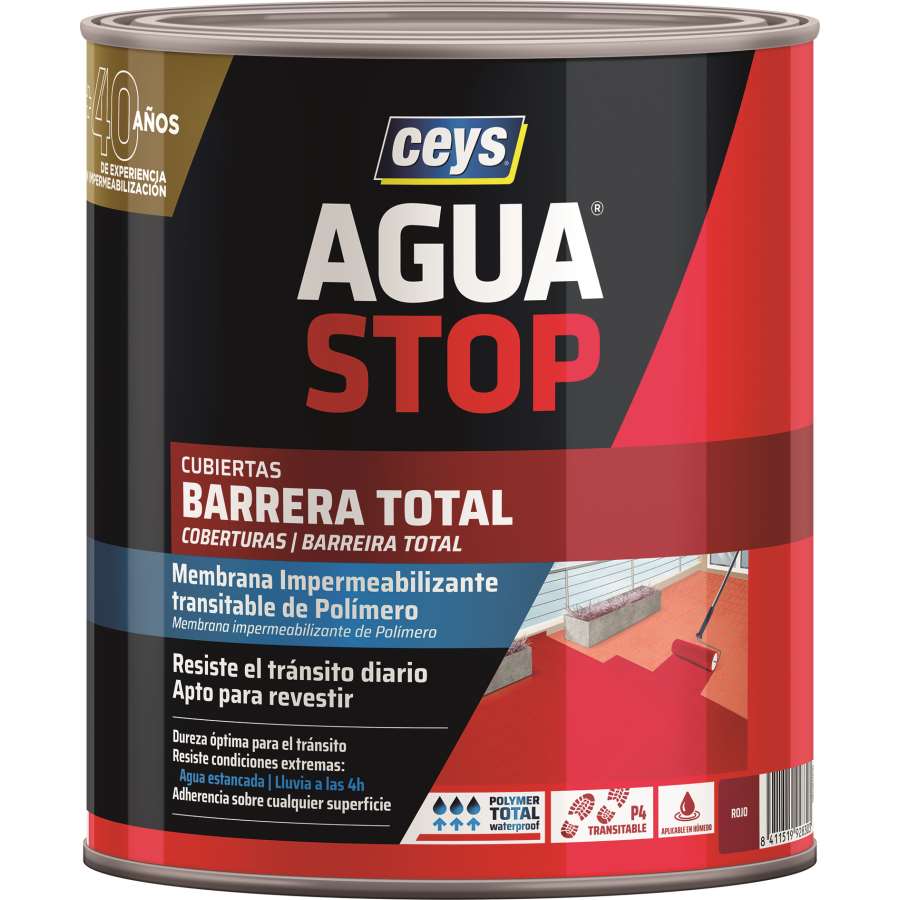 Imagen principal del productoIMPERMEABILIZANTE AGUA STOP BARRERA TOTAL 1KG ROJO