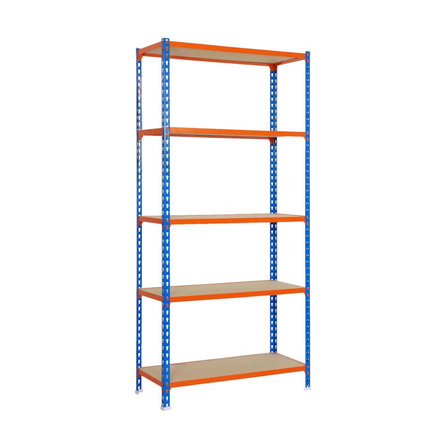 Imagen principal del productoESTANTERIA MADERCLICK MEGAPLUS 5/400 AZUL/NARANJA/MADERA