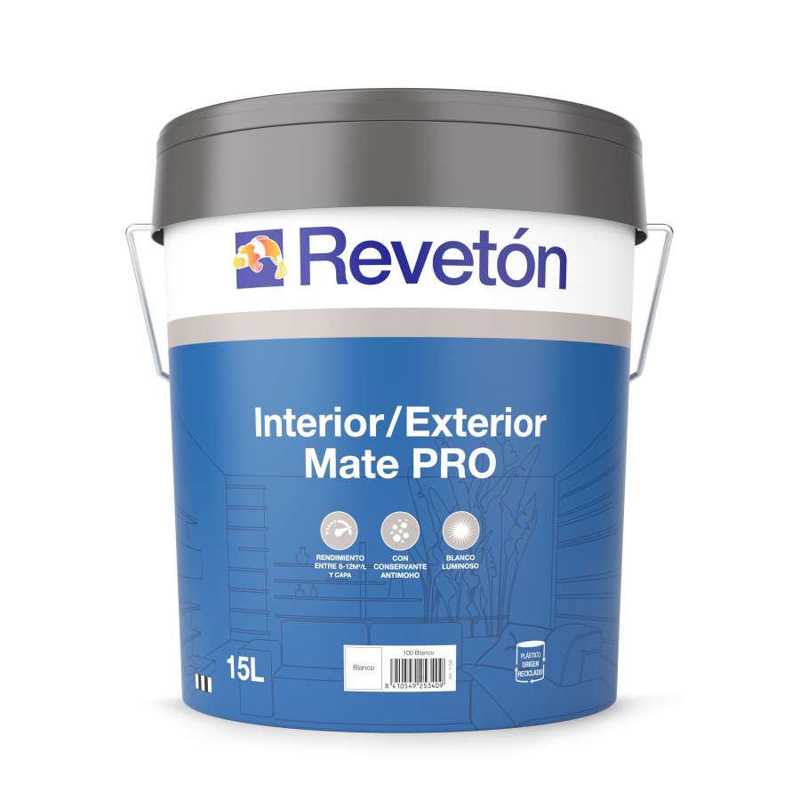 Imagen principal del productoREVETÓN INTERIOR EXTERIOR PRO MATE 15L BLANCO