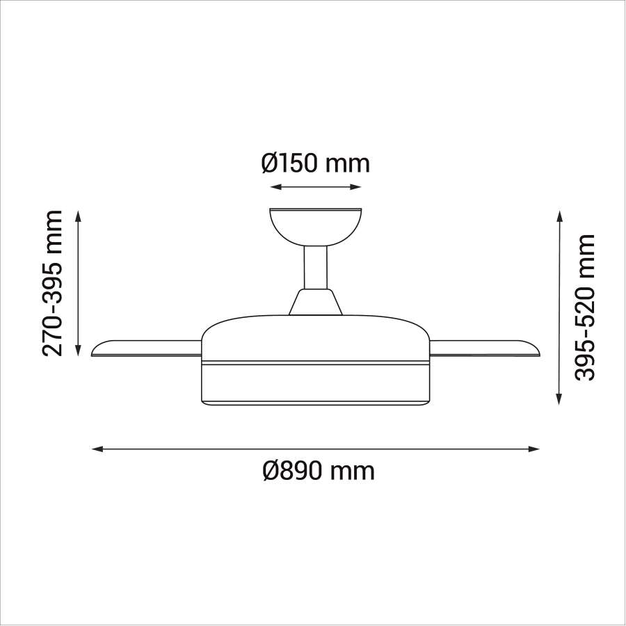 Imagen accesoria del productoVENTILADOR TECHO PALAS RETRACTILES BLANCO