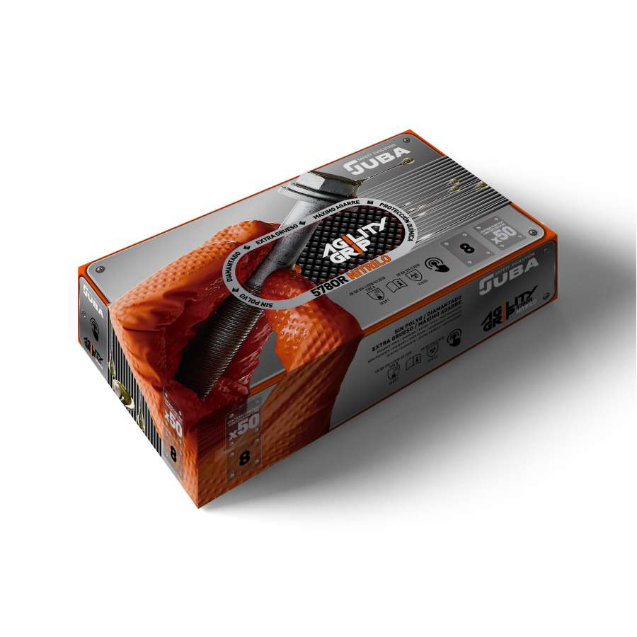 Imagem principal do produtoCAJA 50 GUANTES DESECHABLE AGILITY GRIP NITRILO S/POLVO T.9
