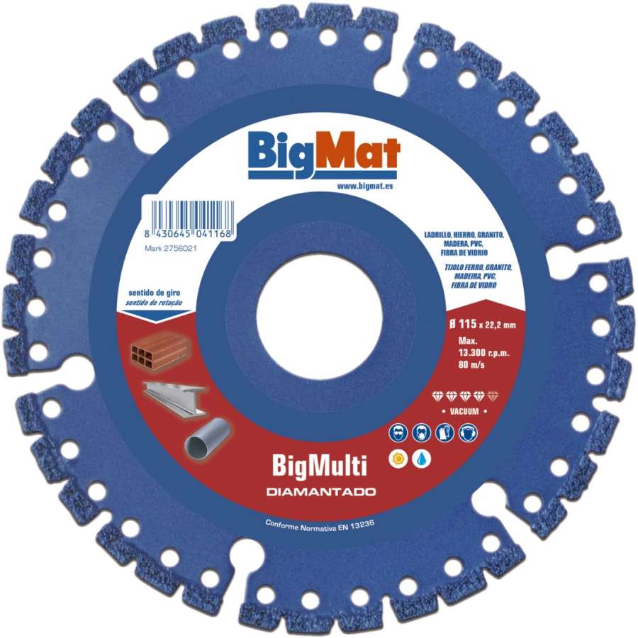 Imagem principal do produtoDISCO DIAMANTE TODOTERRENO BIG-MULTI VACUUM Ø 115mm