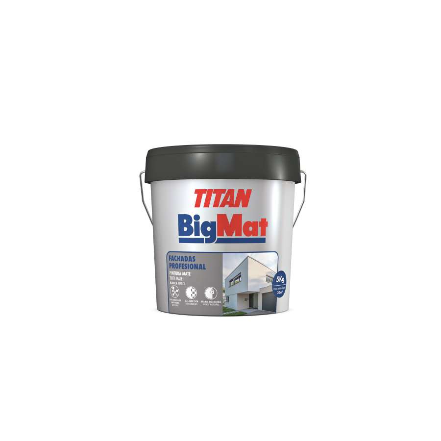Imagen principal del productoPINTURA 5KG TITAN BIGMAT FACHADAS BCO MATE