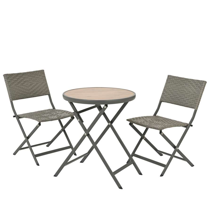 Imagem principal do produtoSET TALLINN GREY MIMBRE EXTERIOR 2 SILLAS + 1 MESA