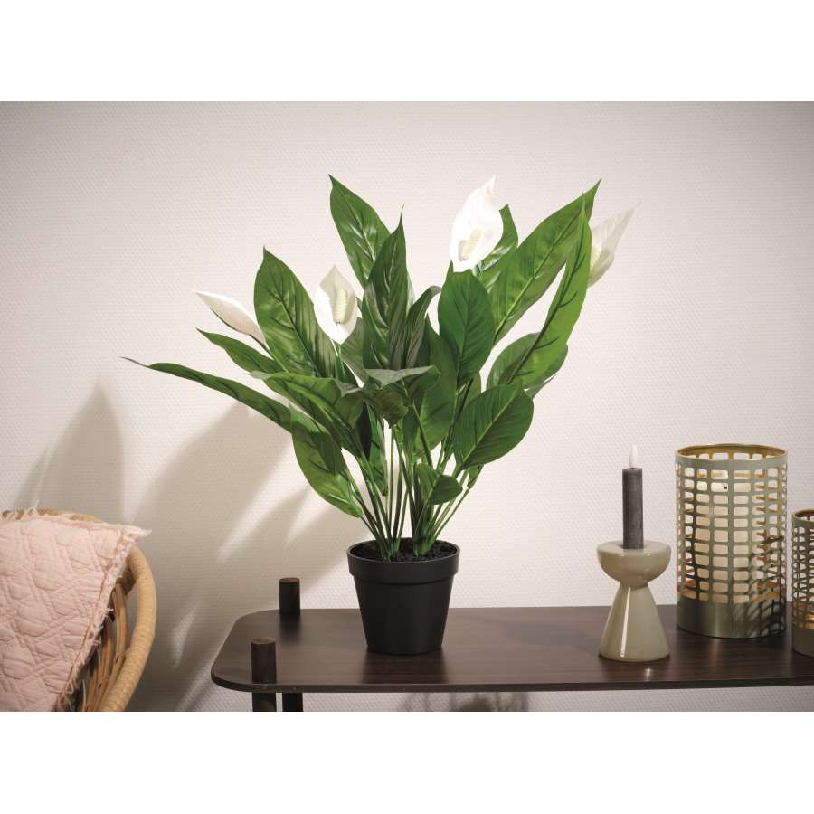 Imagen accesoria del productoLIRIO DE LA PAZ ARTIFICIAL MACETA 26 HOJAS dia.40-H60.cm