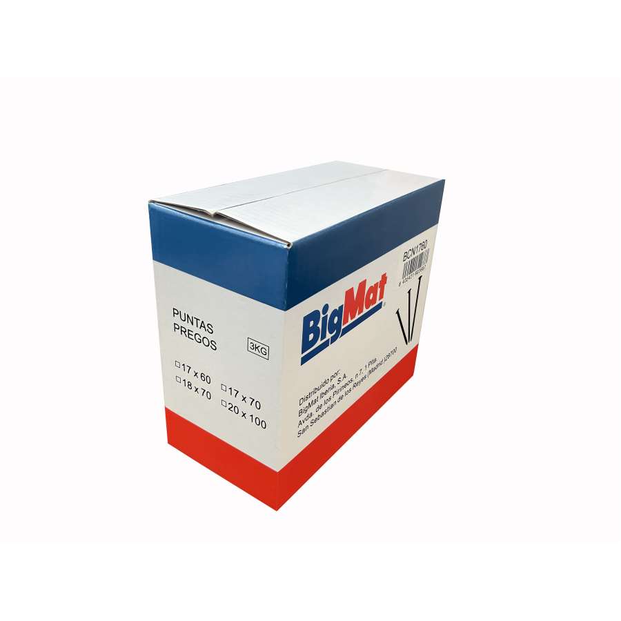 Imagen principal del productoPUNTAS BIGMAT 17X60 Caja 3kg
