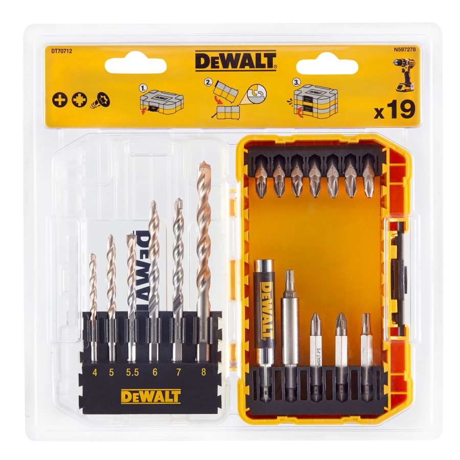 Imagen accesoria del productoESTUCHE 19 ACCESORIOS DEWALT
