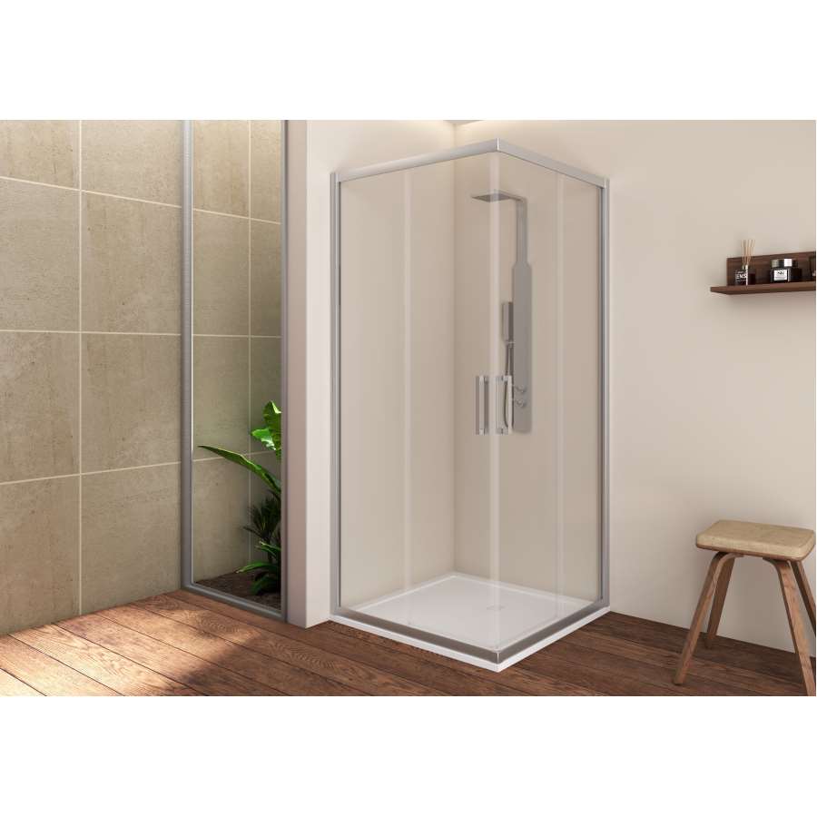 Imagem principal do produtoMAMPARA DUCHA ANGULAR CUBIK EASY 120X80CM CROM.TRANSP.