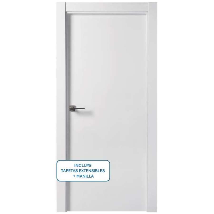 Imagen principal del productoPACK PUERTA BLOCK ALV.BLANCA 2030X625X35 DC+TAPETA+MANILLA