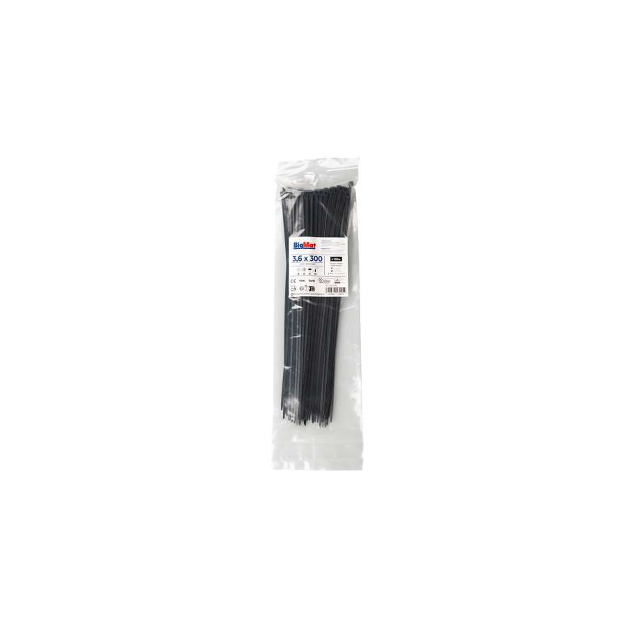 Imagen principal del productoBOLSA BRIDA BIGMAT 3,6x300 NEGRA (100 uds)