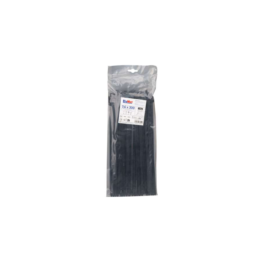 Imagen principal del productoBOLSA BRIDA BIGMAT 7,6x300 NEGRA (100 uds)