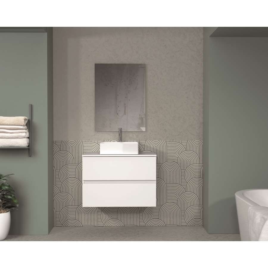 Imagen accesoria del productoMUEBLE DE BAÑO CUBIK SILVIA 80CM 2 CAJONES BLANCO