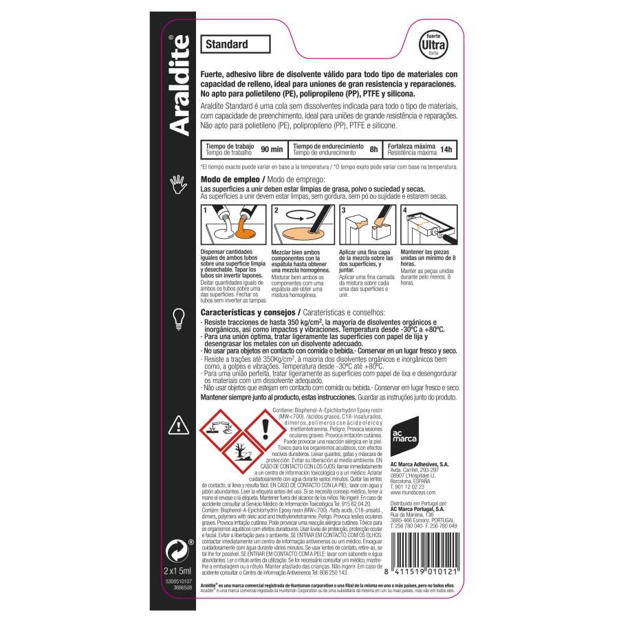 Imagen accesoria del productoARALDITE STANDARD BLISTER GRANDE 15+15ml E