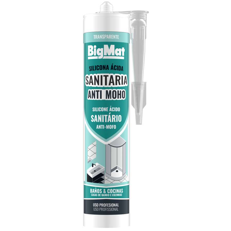Imagem principal do produtoSILICONA ÁCIDA BIGMAT SANITARIA ANTI MOHO TRANS. 290ml