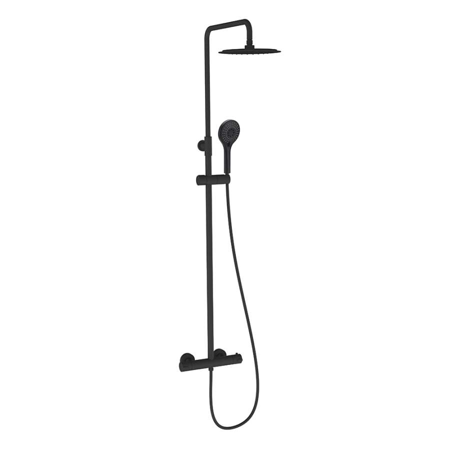 Imagen principal del productoKIT DUCHA TERMOSTATICO CUBIK MIKONOS BLACK EXTENSIBLE