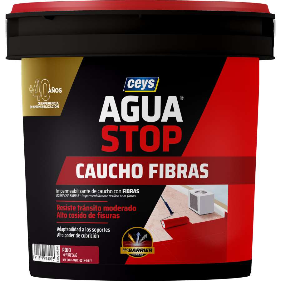 Imagem principal do produtoAGUASTOP CAUCHO FIBRAS ROJO 20 KG