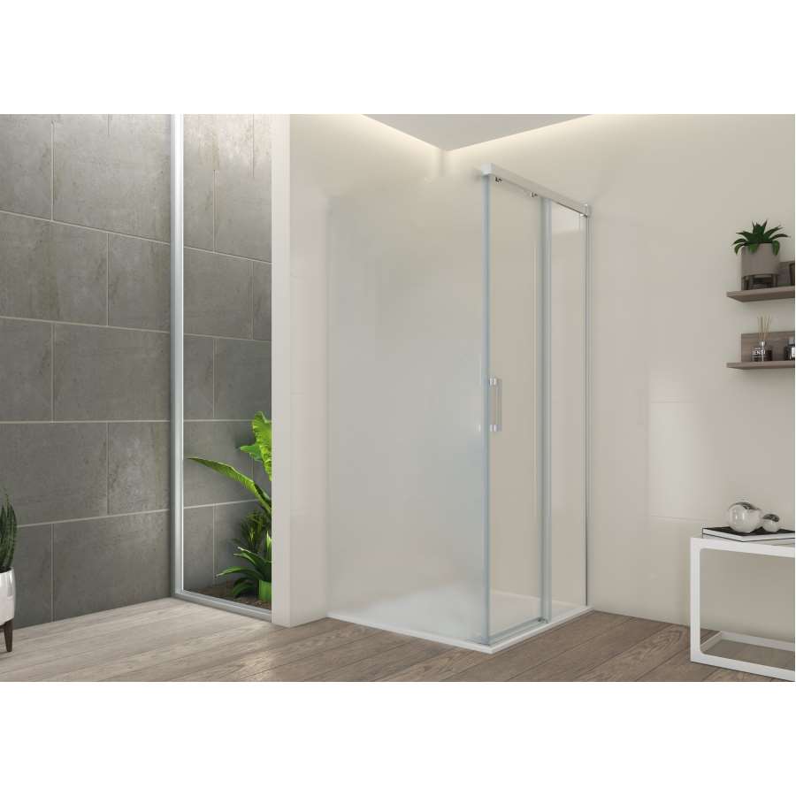 Imagen principal del productoMAMPARA DUCHA PUERTA LATERAL CUBIK TOP 90CM CROM.TRANSP.